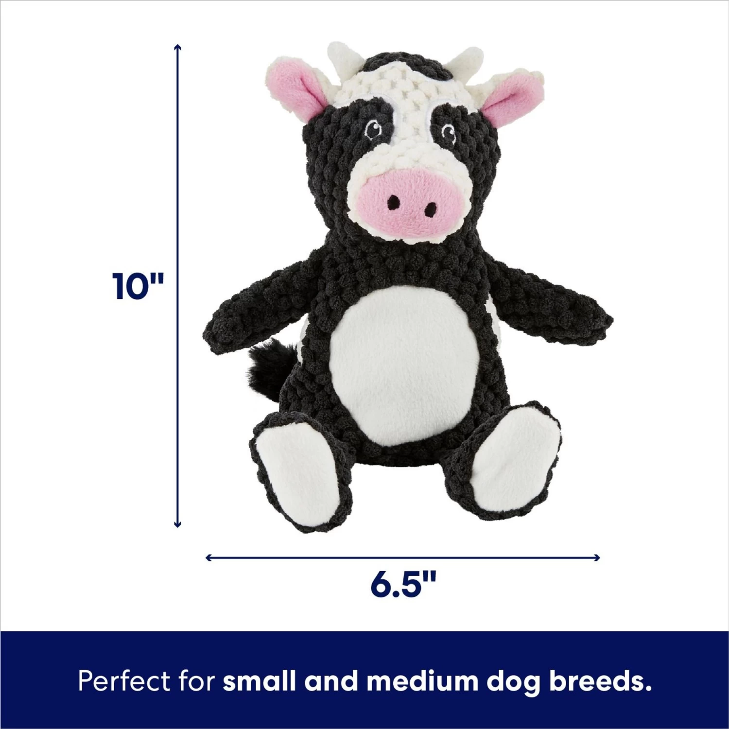 Frisco Cow Textured Plush Squeaky Dog Toy 2 Frisco Cow Textured Plush Squeaky Dog Toy - Image 2