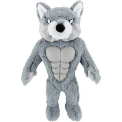 New Arrival 11 Frisco Wolf Muscle Plush Squeaky Dog Toy