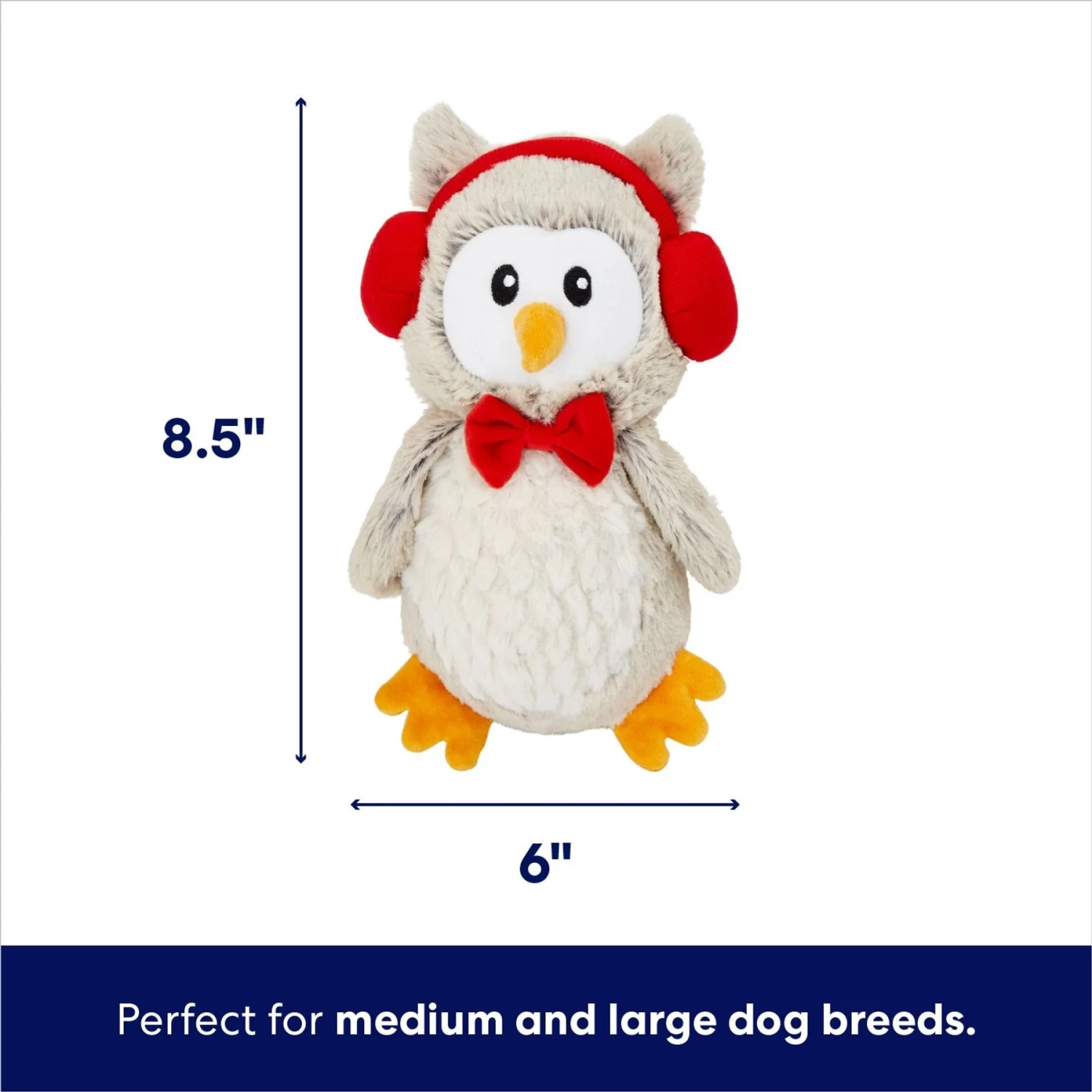 Frisco Holiday Owl Plush Squeaky Dog Toy 2 Frisco Holiday Owl Plush Squeaky Dog Toy - Image 2
