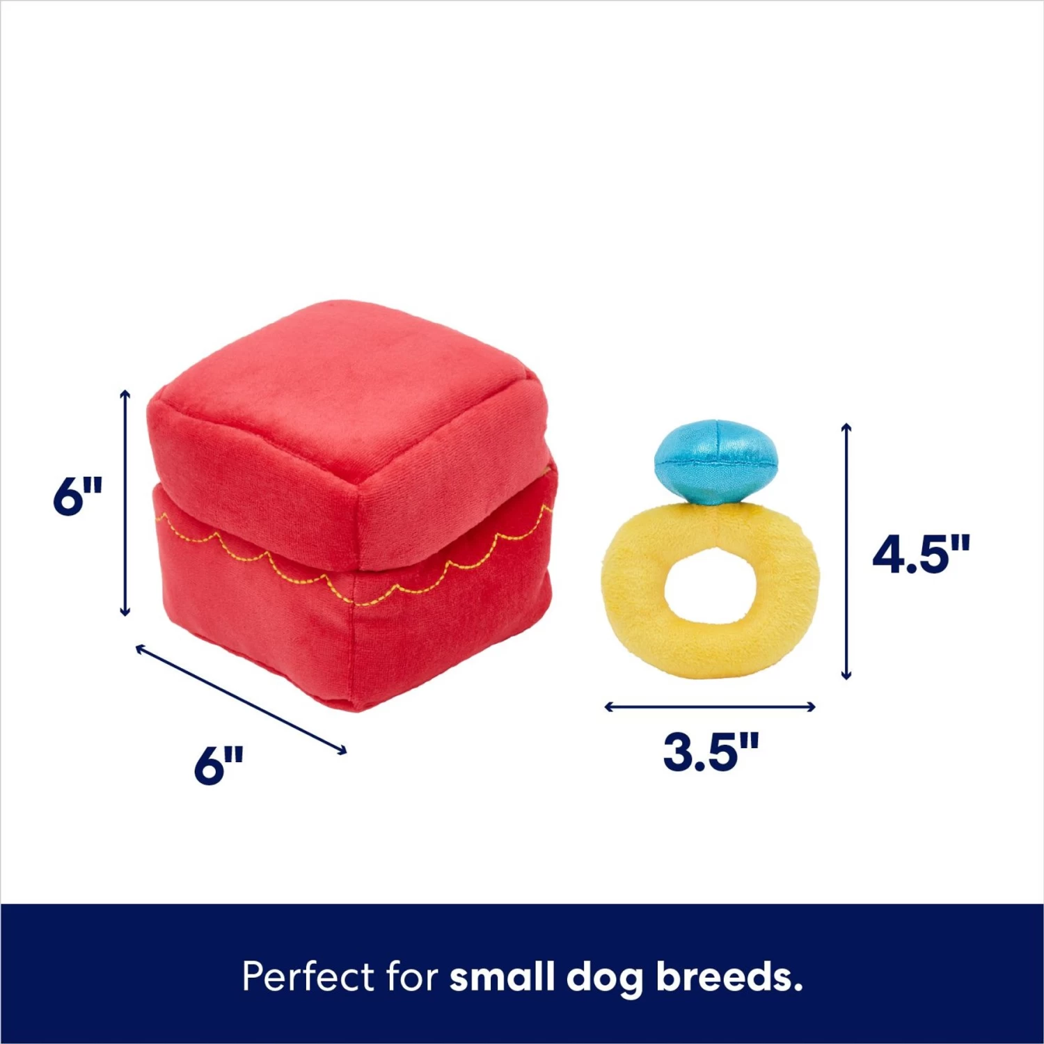 Frisco Valentine Ring 2-in-1 Plush Squeaky Dog Toy 2 Frisco Valentine Ring 2-in-1 Plush Squeaky Dog Toy - Image 2