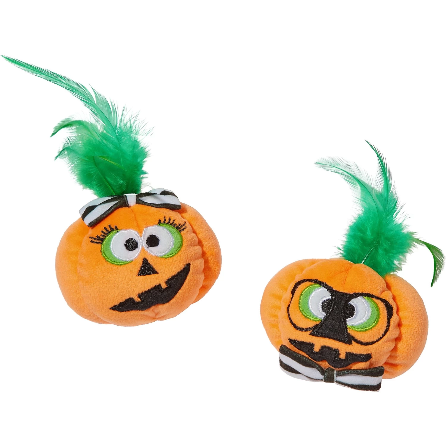 Frisco Halloween Nerdy Jack-o-Lanterns Plush Cat Toy With Catnip, 2 Count 1 Frisco Halloween Nerdy Jack-o-Lanterns Plush Cat Toy With Catnip, 2 Count
