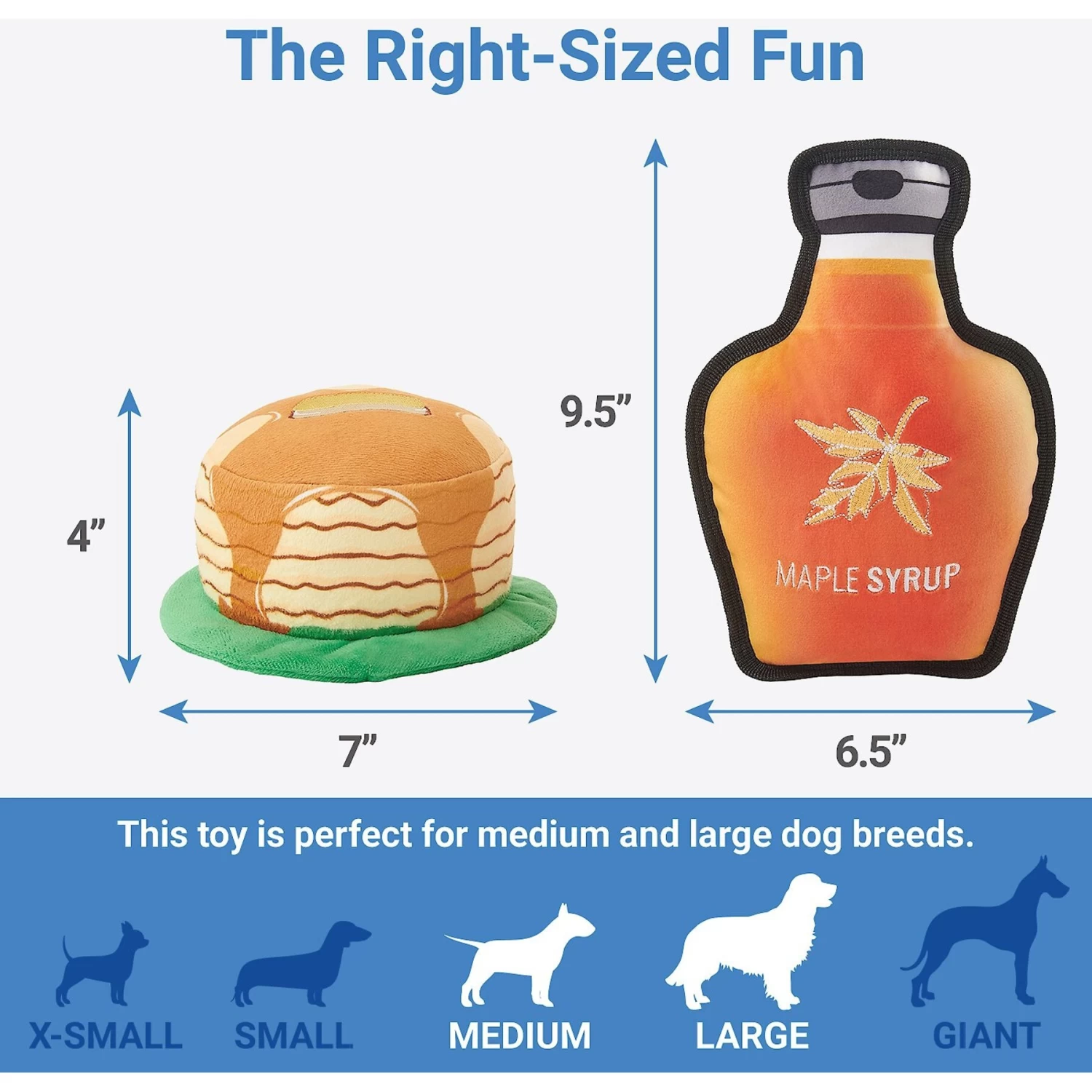 Frisco Fall Pancakes & Maple Syrup Plush Squeaky Dog Toy, 2 Count 2 Frisco Fall Pancakes & Maple Syrup Plush Squeaky Dog Toy, 2 Count - Image 2