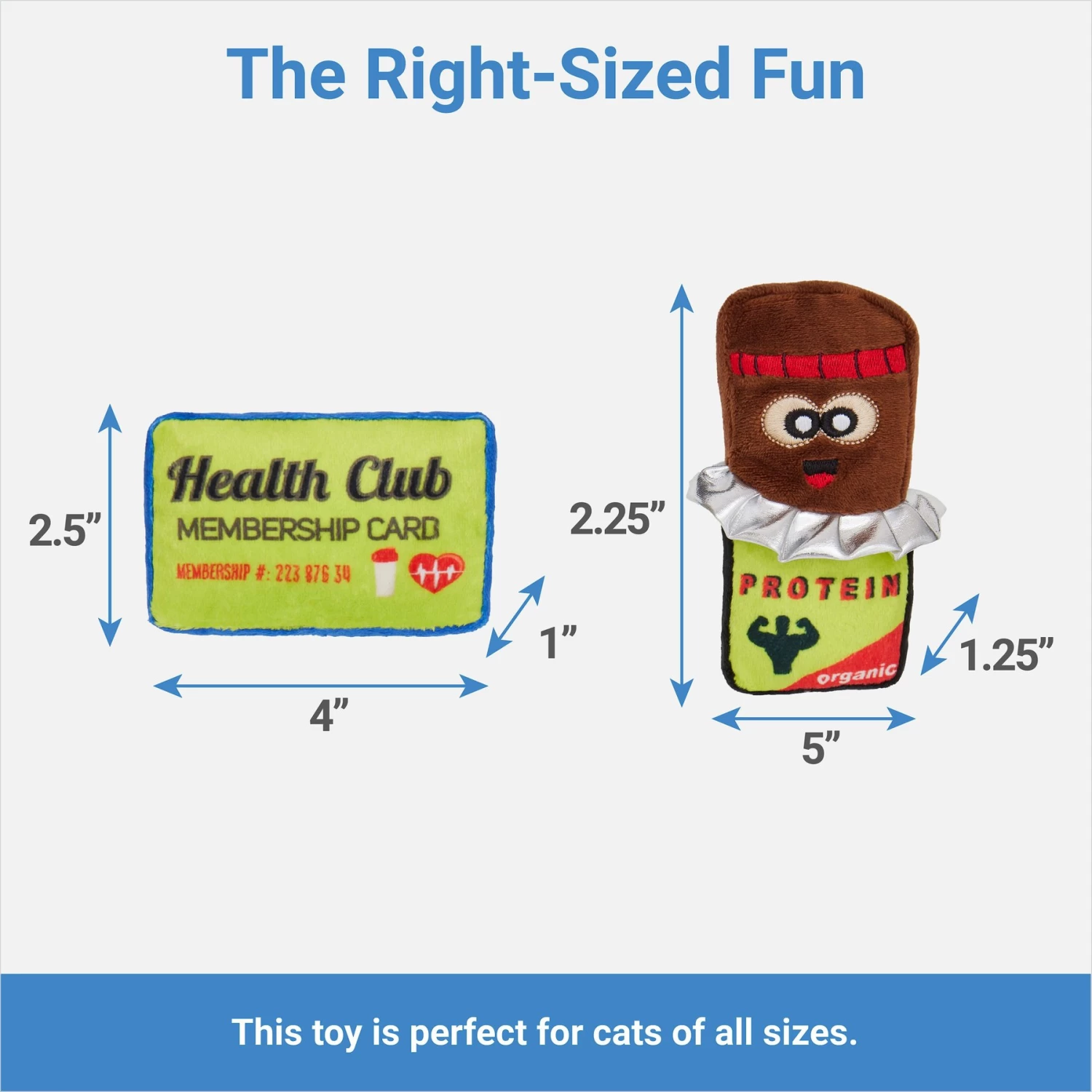 Frisco Protein Bar & Gym Membership Plush Cat Toy With Catnip 2 Frisco Protein Bar & Gym Membership Plush Cat Toy With Catnip - Image 2