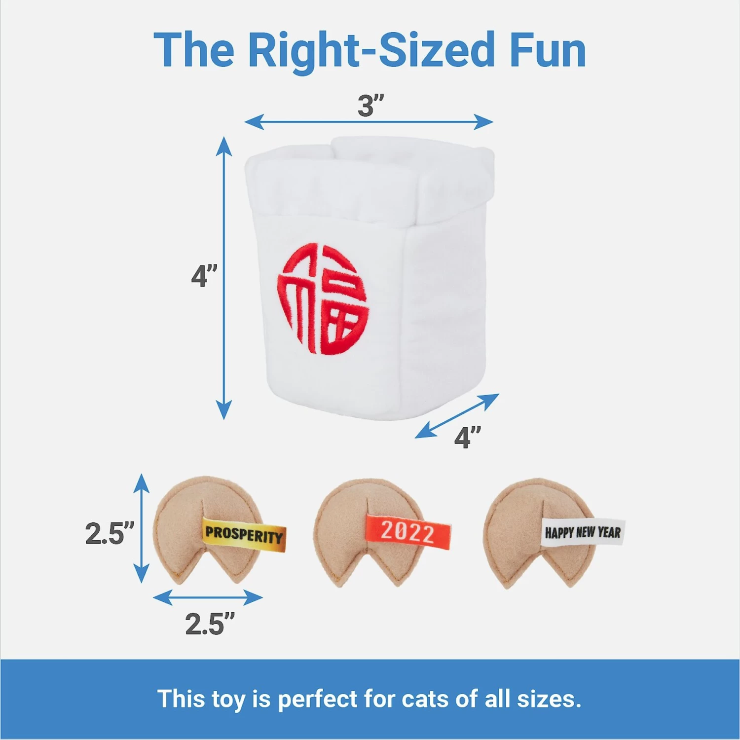 Frisco Lunar New Year Fortune Cookie Plush Cat Toy With Catnip 2 Frisco Lunar New Year Fortune Cookie Plush Cat Toy With Catnip - Image 2