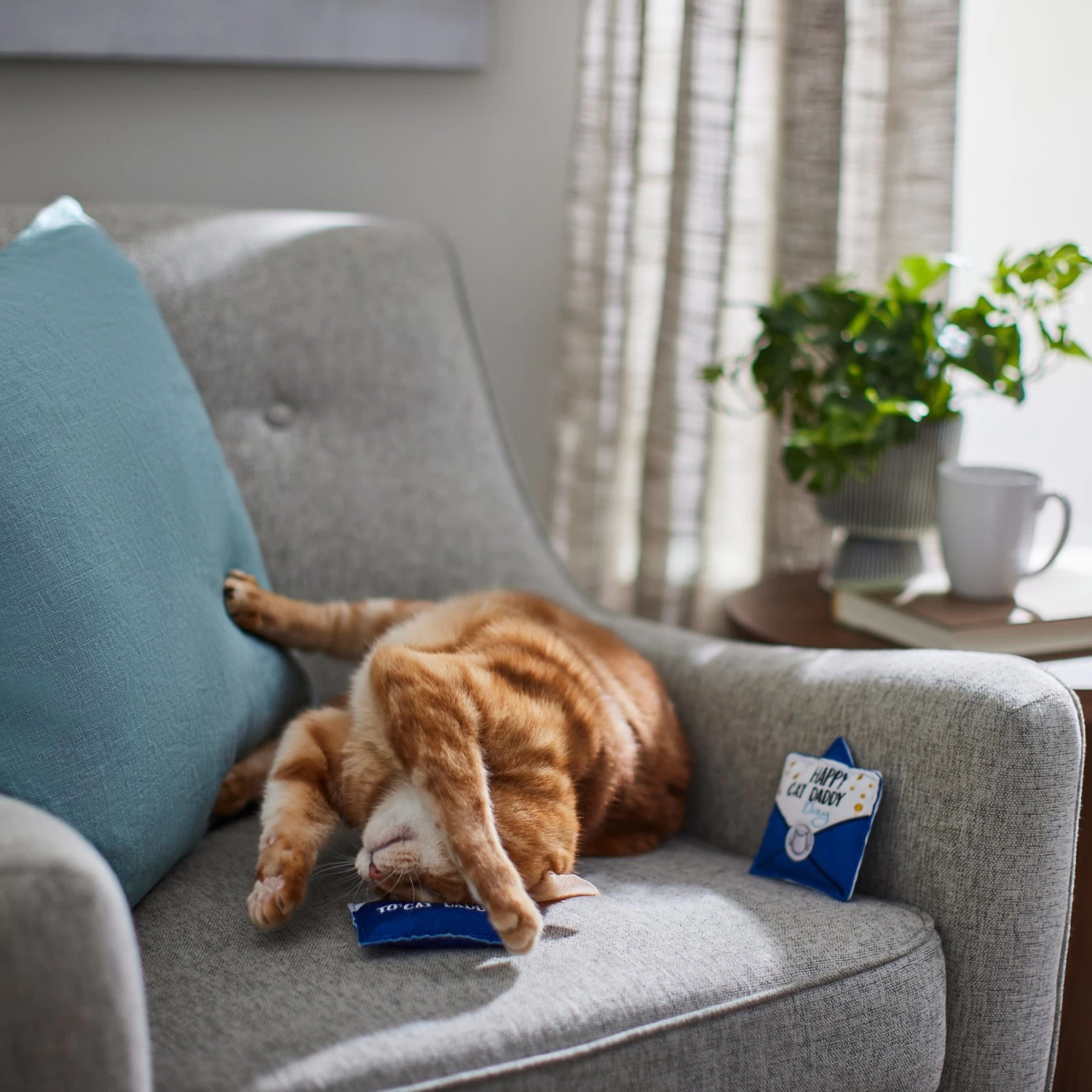 Frisco Father's Day Card Felt Cat Toy With Catnip, 2 Count 4 Frisco Father's Day Card Felt Cat Toy With Catnip, 2 Count - Image 4