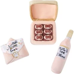 Frisco Mother's Day Gifts Plush Squeaky Dog Toy, 3 Count