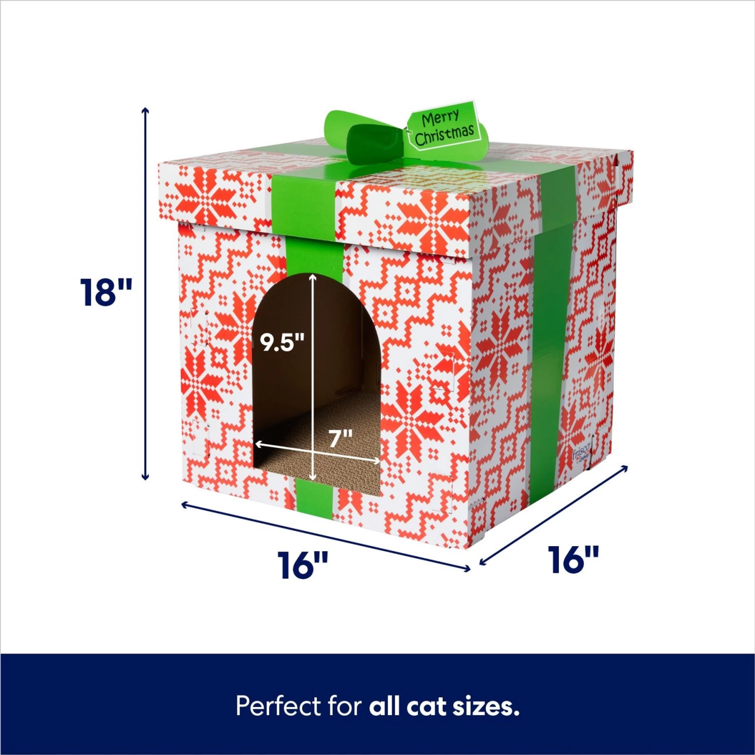 Frisco Holiday Gift Box Cardboard Cat House & Frisco Holiday Santa's Workshop Cardboard Cat House 3 Frisco Holiday Gift Box Cardboard Cat House & Frisco Holiday Santa's Workshop Cardboard Cat House - Image 3