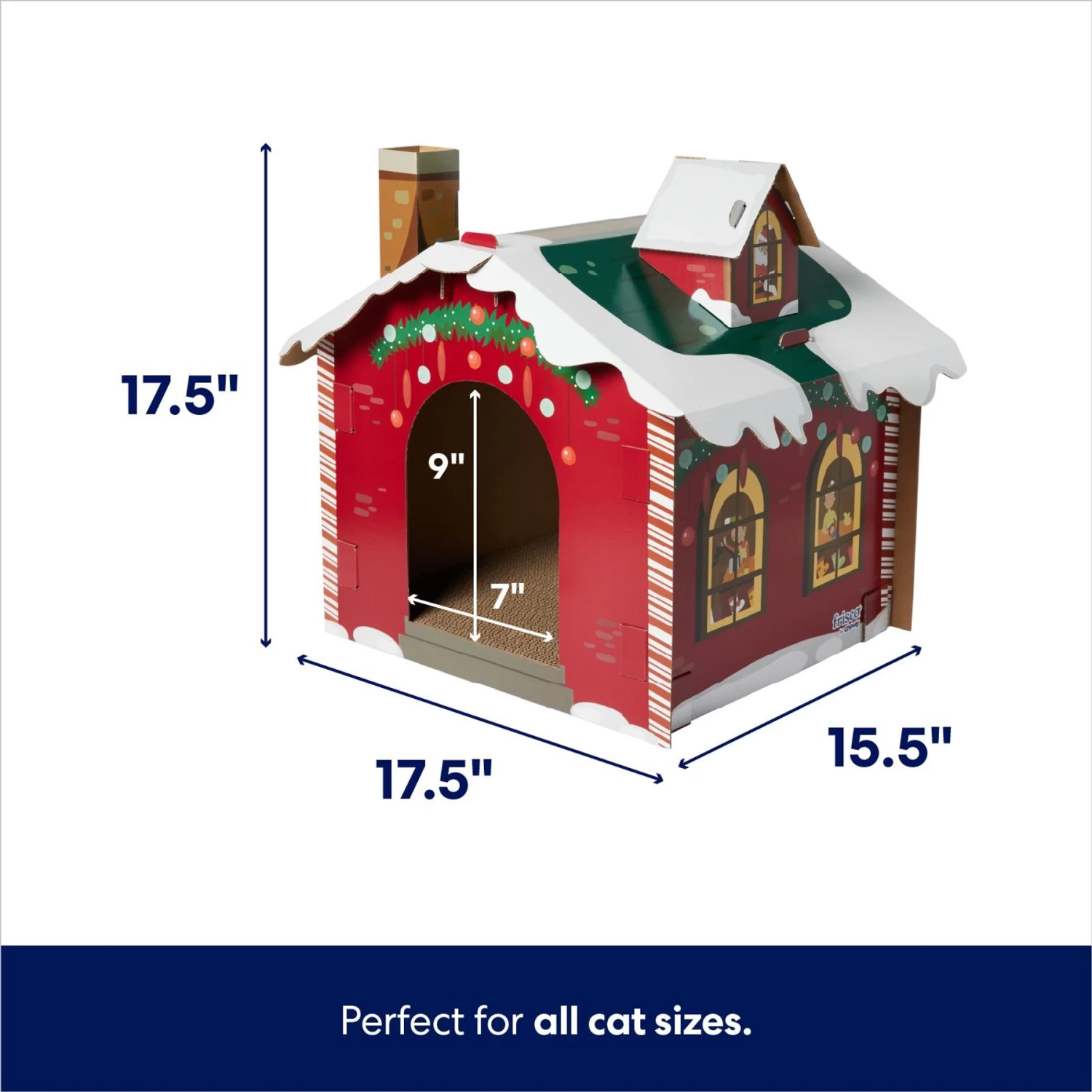 Frisco Holiday Christmas Tree Cardboard Cat House & Frisco Holiday Santa's Workshop Cardboard Cat House 7 Frisco Holiday Christmas Tree Cardboard Cat House & Frisco Holiday Santa's Workshop Cardboard Cat House - Image 7